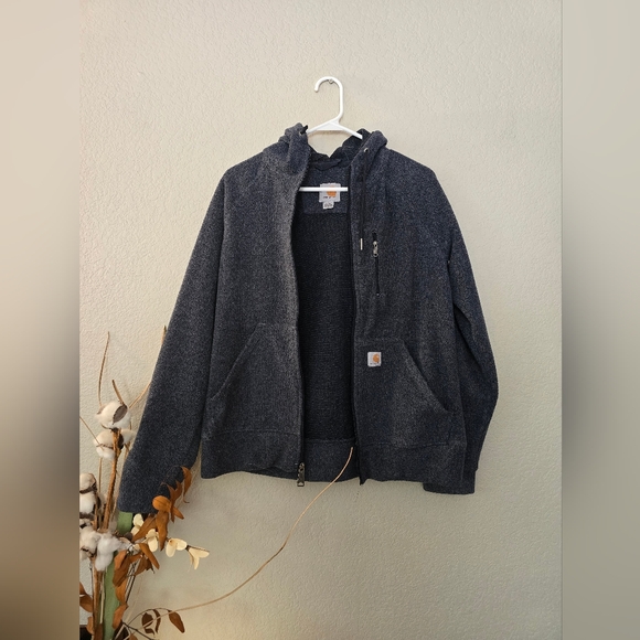 Carhartt Jackets & Blazers - Carhartt Charcoal/ Navy Kentwood Full-Zip Jacket Fleece